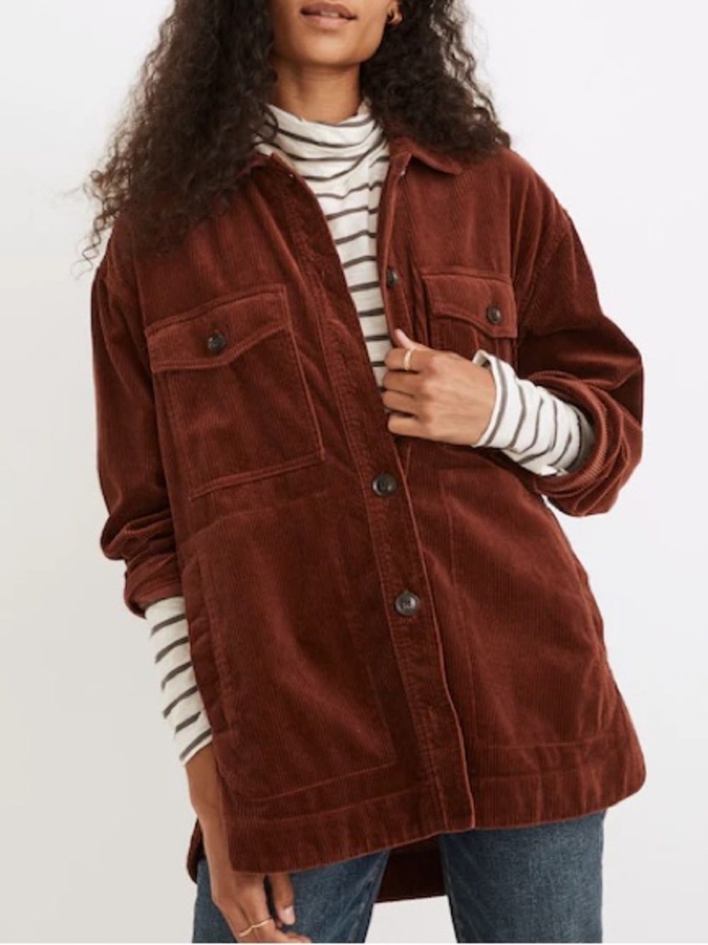 Madewell Corduroy Yorkway Utility Oversized Fall Cozy Outerwear Shacket Size XS